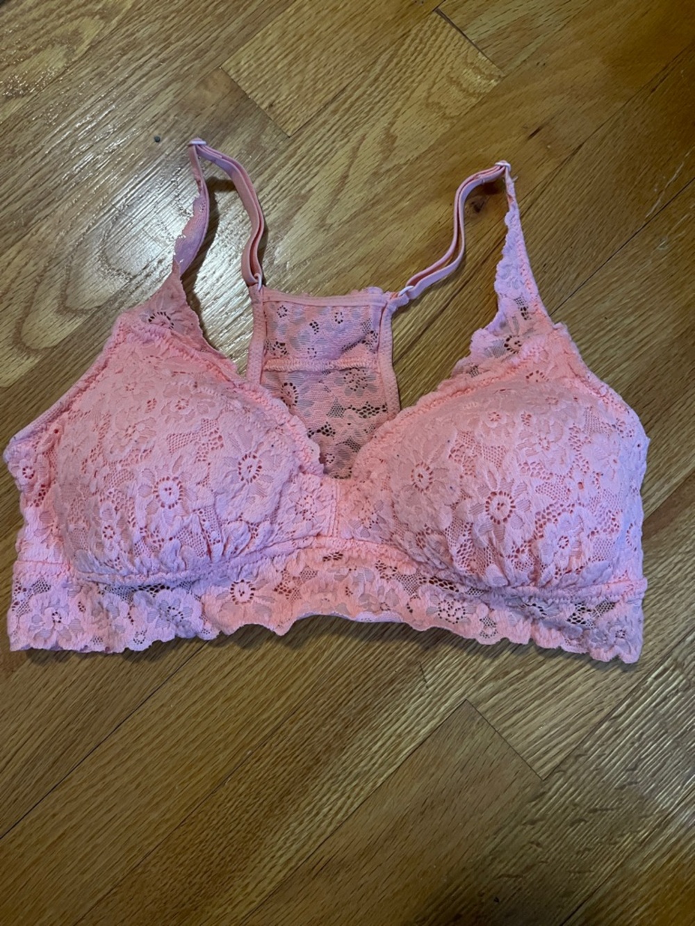 aerie Pink Floral Lace Bralette